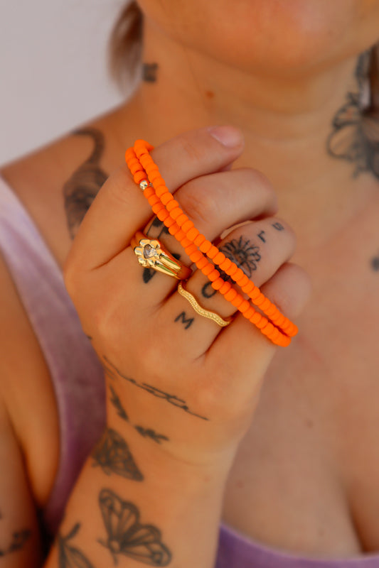 Hannie Bannanie Matte Orange Friendship Bracelet