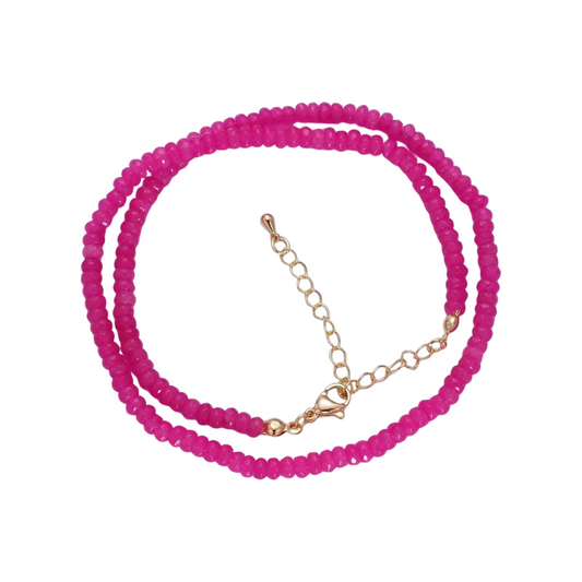 Hot Pink Beaded Necklace