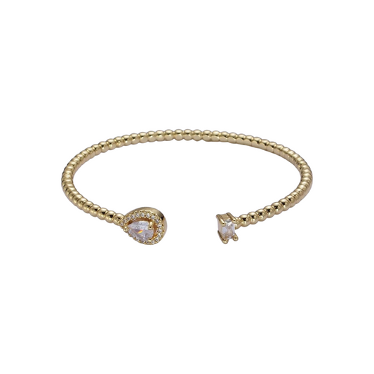 Rope Teardrop CZ Bangle