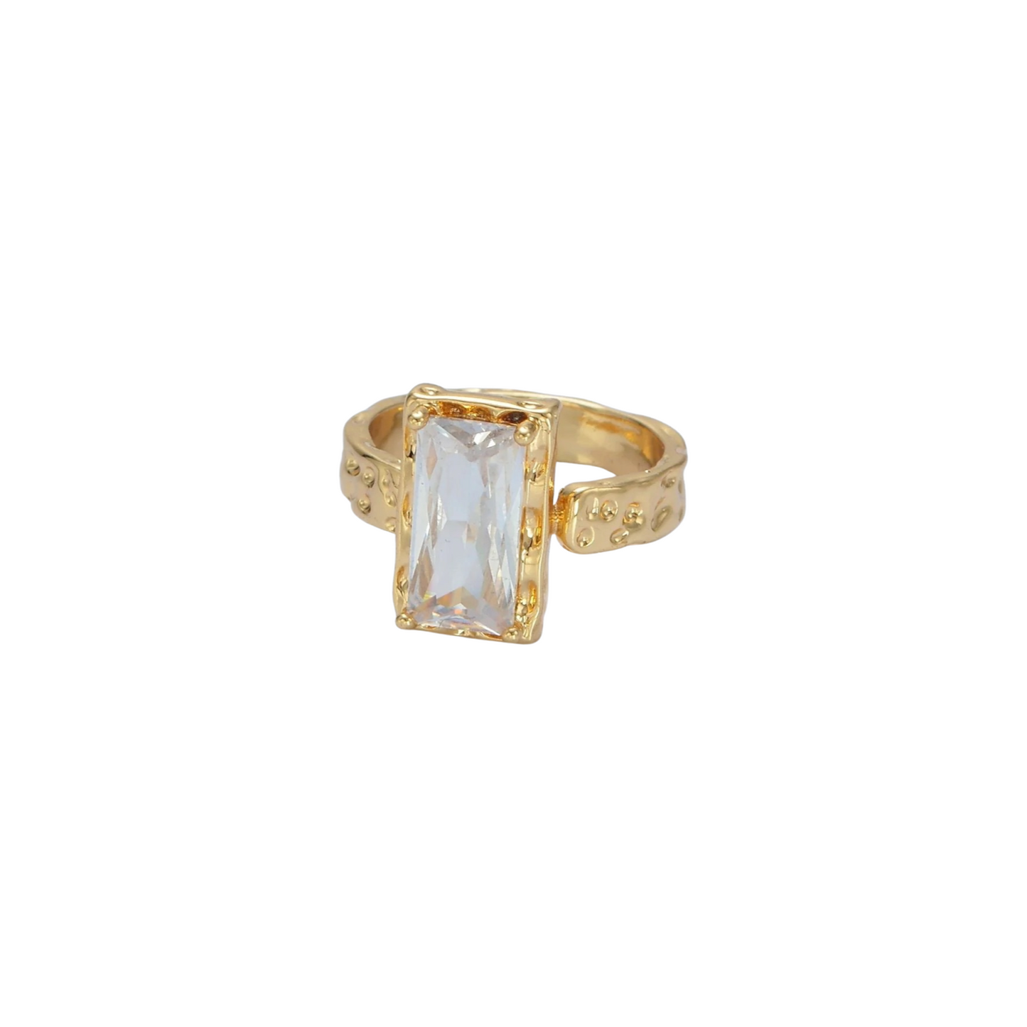 Textured CZ Ring