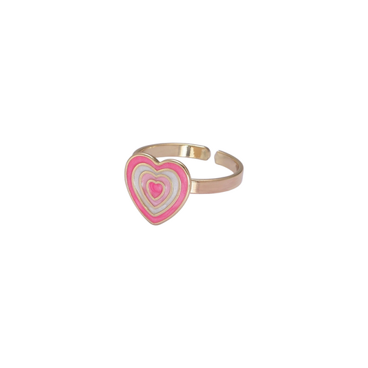 Pink Groovy Heart Ring