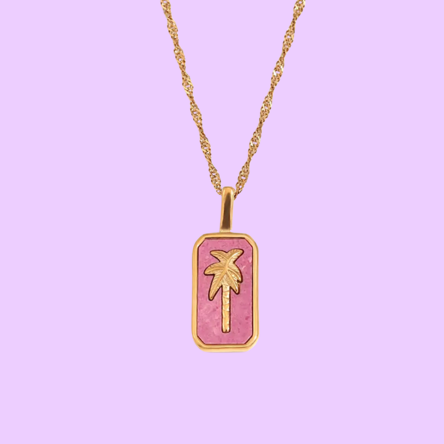 Pink Pearl Palm Necklace