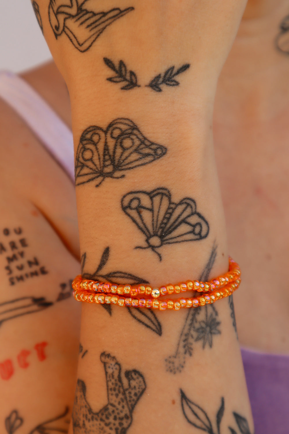 Mel B Rainbow Orange Friendship Bracelet