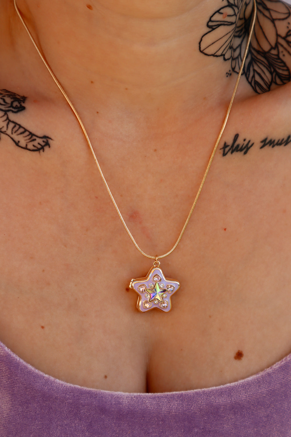 Polly Pocket Locket Necklace- Star