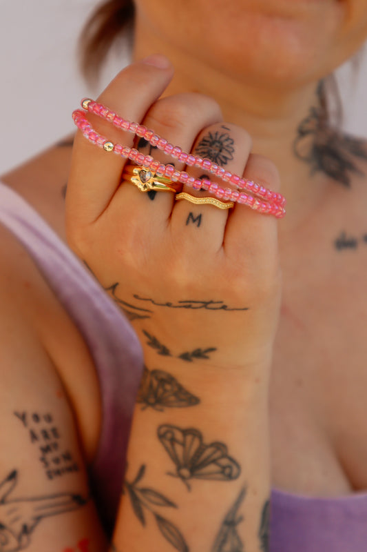 Strawberry Shortcake Pink Rainbow Friendship Bracelet